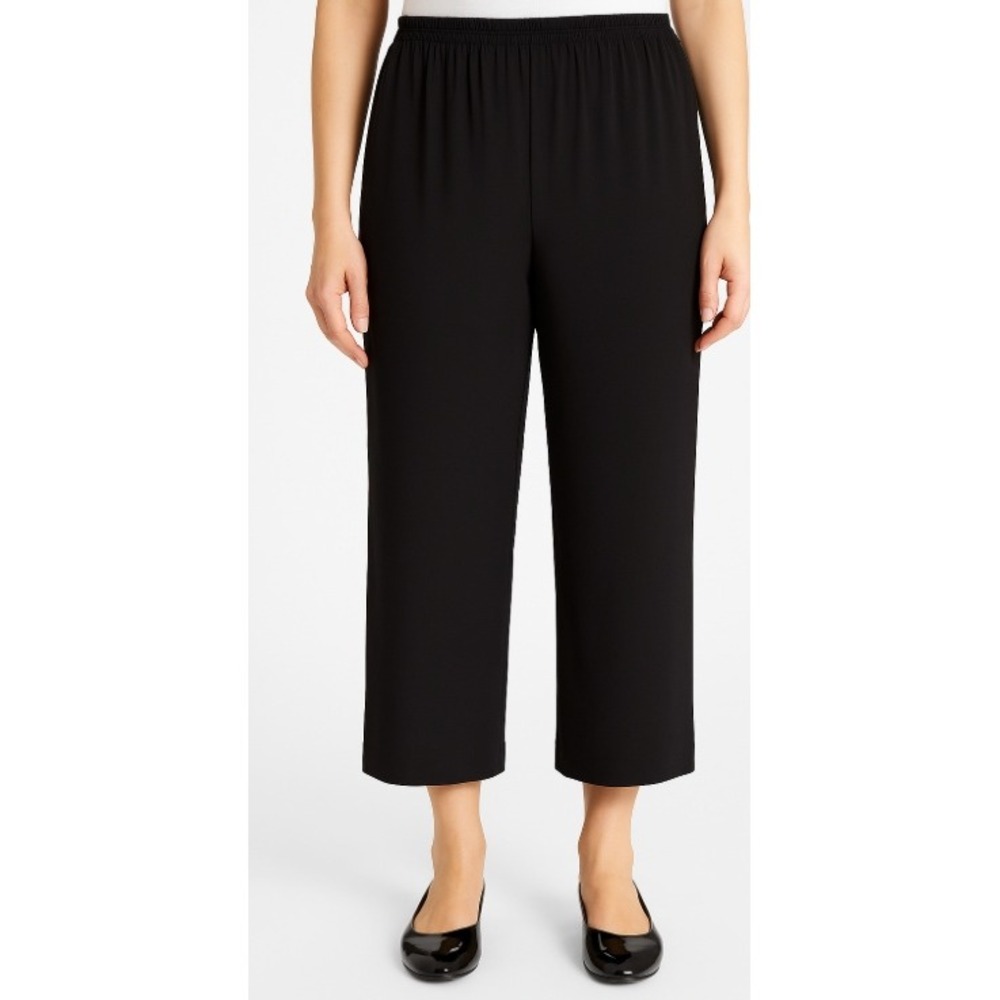 Eskandar Black‎ 100% Silk Elastic Waist Wide Japanese Cut Pants Women's Size 2